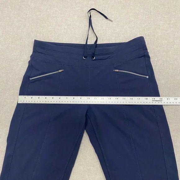 Athleta Pants Womens Size M Drawstring Waist Zip Pocket Joggers Blue - Picture 10 of 13
